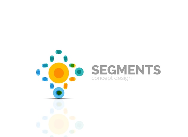 Contorno vectorial logotipo geométrico abstracto mínimo
