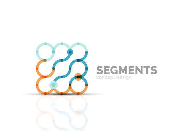 Contorno vectorial logotipo geométrico abstracto mínimo