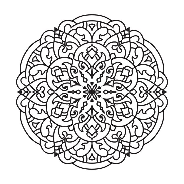 Contorno vectorial de mandala diseño decorativo y ornamental para colorear círculos de mandala vectorial