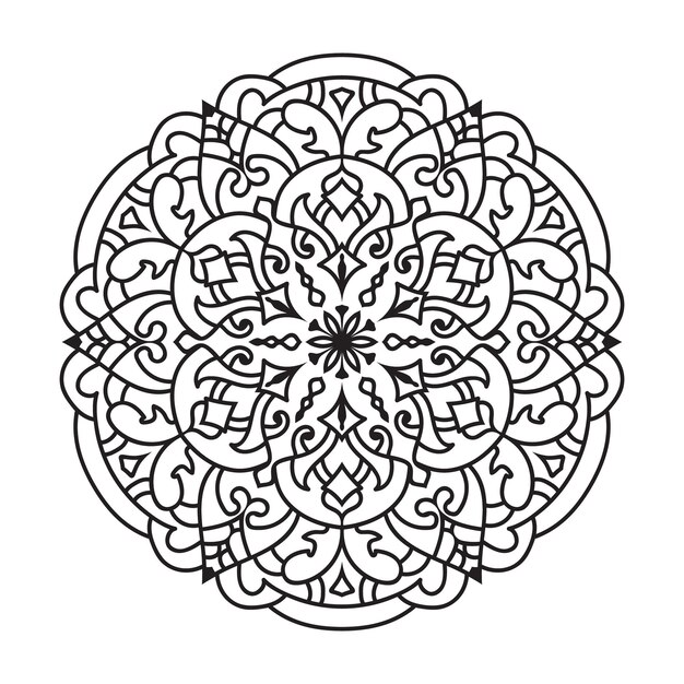 Contorno vectorial de mandala diseño decorativo y ornamental para colorear círculos de mandala vectorial