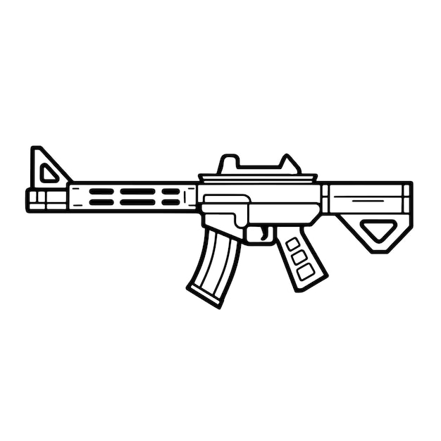 Vector el contorno vectorial del rifle ar moderno es ideal para el diseño gráfico