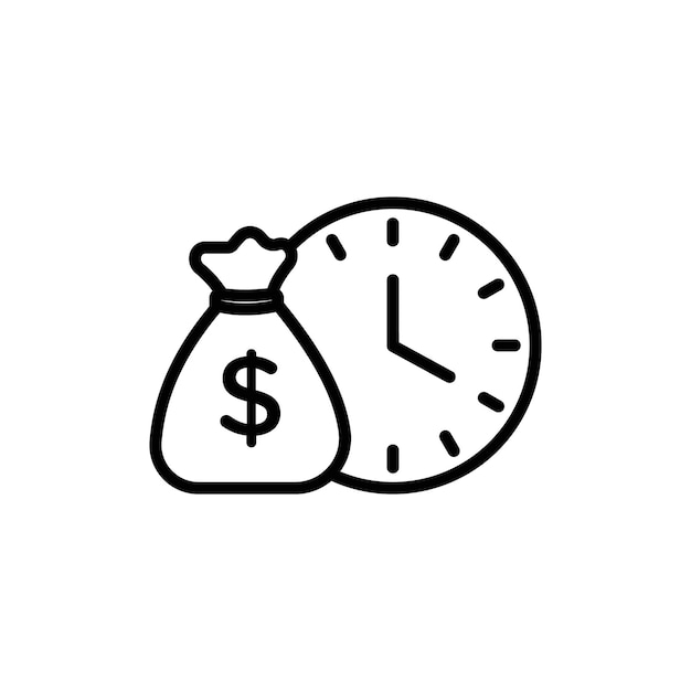 Contorno vectorial del sello del icono de inversión a largo plazo
