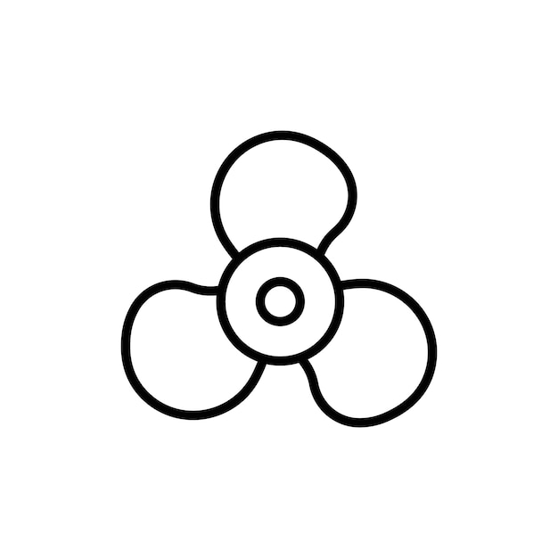 Contorno vectorial del sello del icono del tornillo del barco