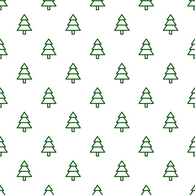 Contorno verde árbol de Navidad de patrones sin fisuras.