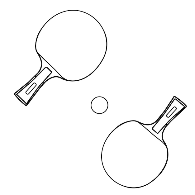 Los contornos de las paletas de ping pong