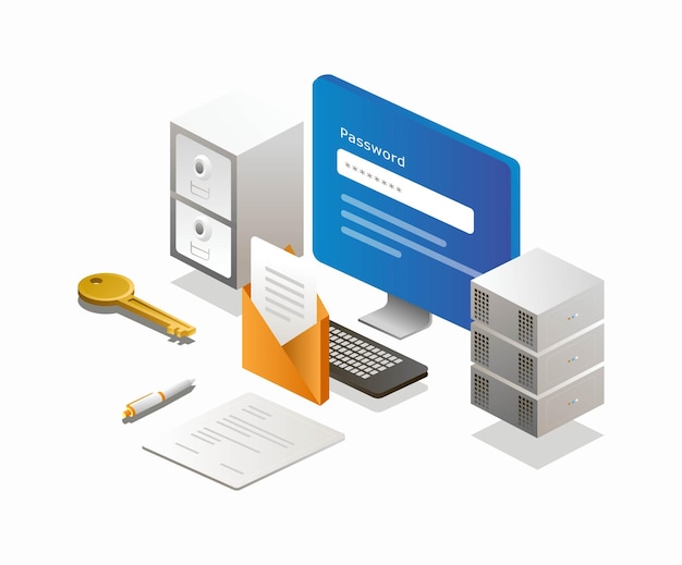 Contraseña de la computadora y datos de correo electrónico