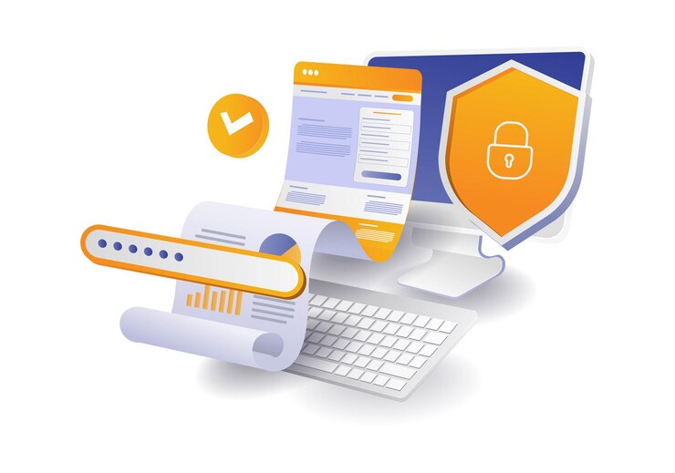 Vector contraseña de seguridad de la página del sitio web