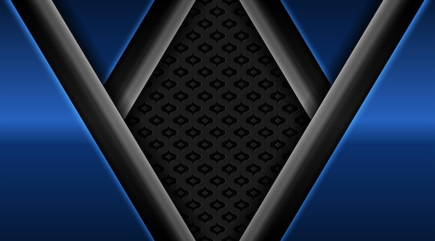 Contraste azul claro sobre negro gris oscuro rayas geométricas banner tecnológico