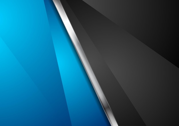 Contraste de fondo azul y negro con franja metálica