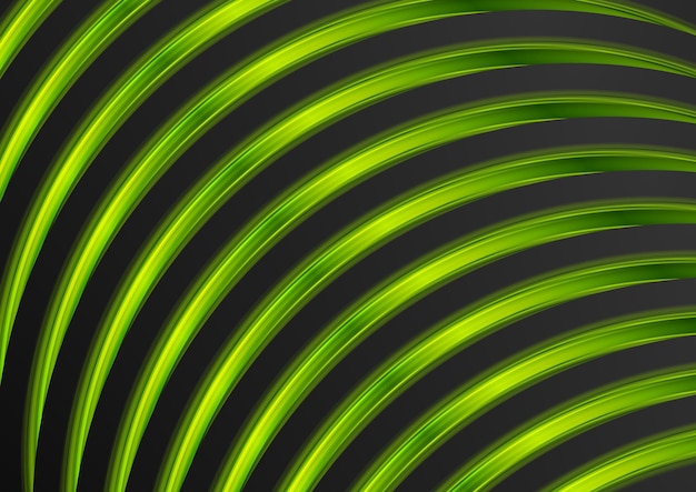 Contraste de rayas curvas verdes y negras fondo geométrico