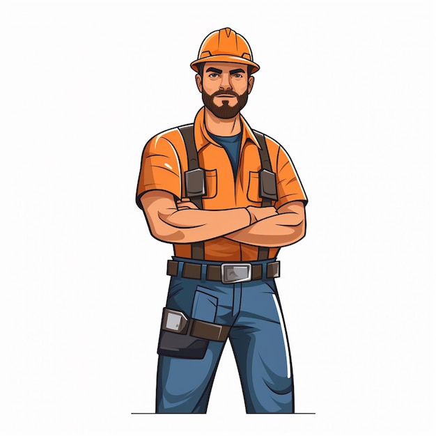 contratista ingeniero trabajador de la construcción constructor industrial vector industria icono del casco por