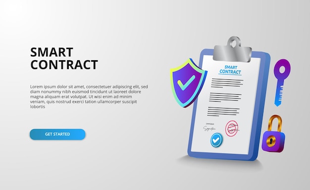 Vector contrato inteligente digital para seguridad de acuerdo de documento de firma electrónica, finanzas, legal corporativo. documento del portapapeles