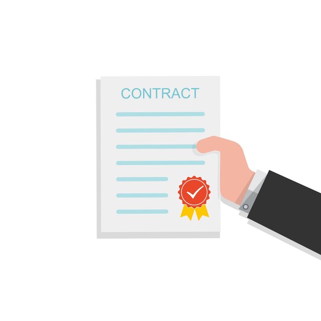 Contrato en la mano Ilustración vectorial