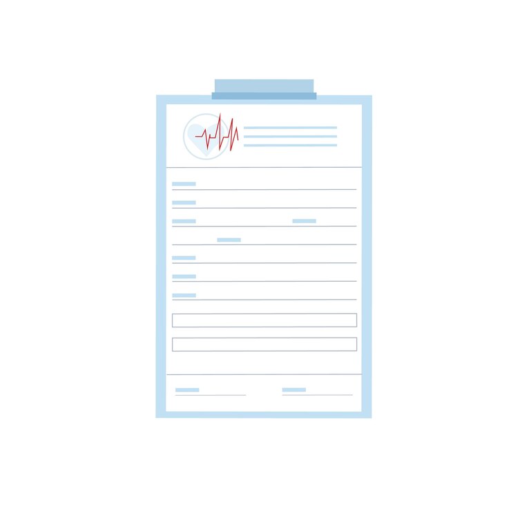 Contrato de póliza de seguro de salud plano de dibujos animados vector aislado en fondo vacío: tratamiento de atención médica, telemedicina en línea, concepto de anuncio de banner de sitio web, diseño de anuncio de banner de sitio web