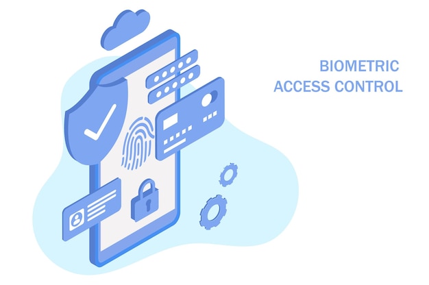 Control de acceso de seguridad biométrica en sistema de seguridad de detección de huellas dactilares isométricas