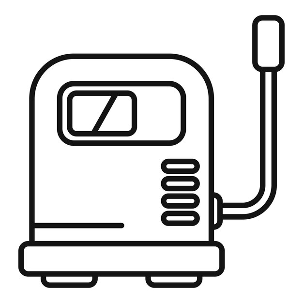 Control de equipo médico icono contorno vector cuidado de flujo nasal