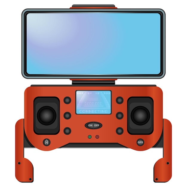 Control remoto de drones Libro de colorear Quadcopter con cámara Ilustración vectorial de color aislada