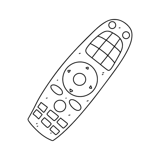 Control remoto estilo doodle dibujado a mano Ilustración vectorial aislada en blanco Página para colorear