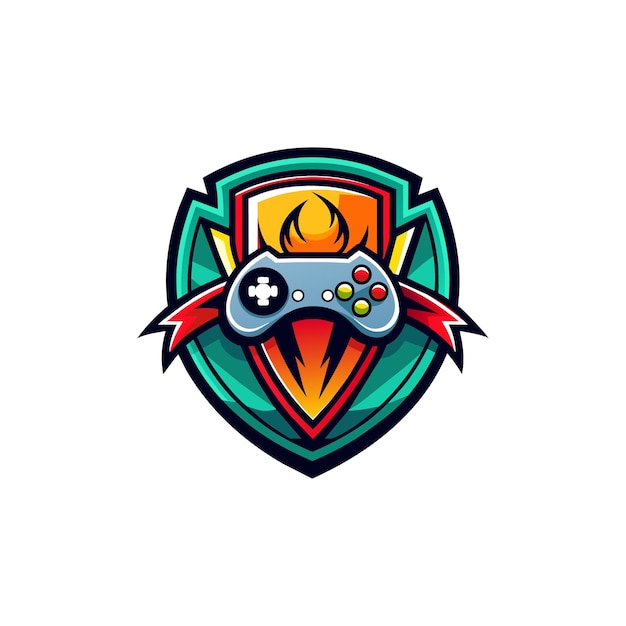 Vector control remoto de juegos ilustración de victor diseño del logotipo de la mascota