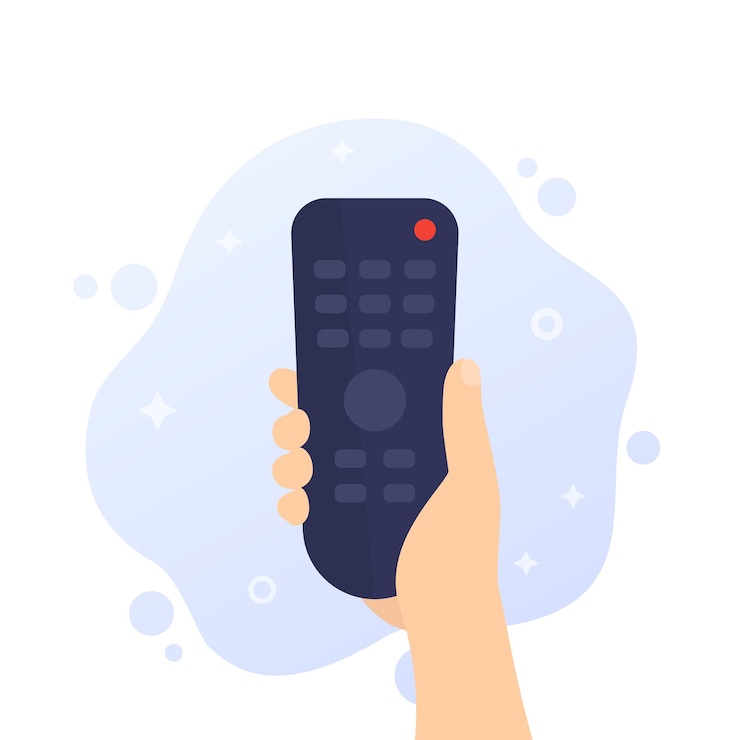 Vector control remoto de tv, rc en mano, vector