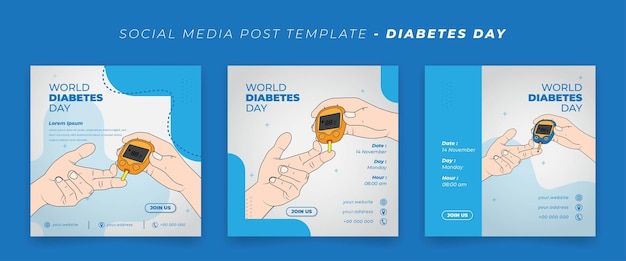 Control saludable con el uso de un medidor de glucosa en la mano para el diseño del día mundial de la diabetes