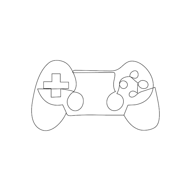 controlador continuo dibujo de una línea de la ilustración vectorial del contorno del juego