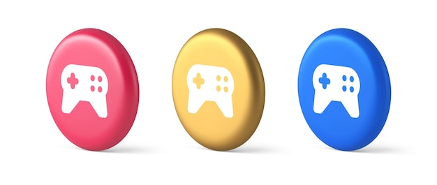 Controlador de gamepad juego virtual botón de conexión joystick joypad aplicación web 3D iconos realistas