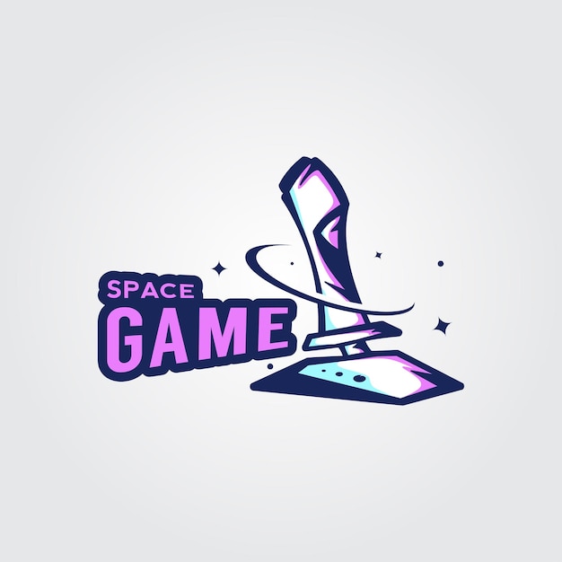 Controlador de juego espacial Esports Diseño de logotipo Vector de juego premium