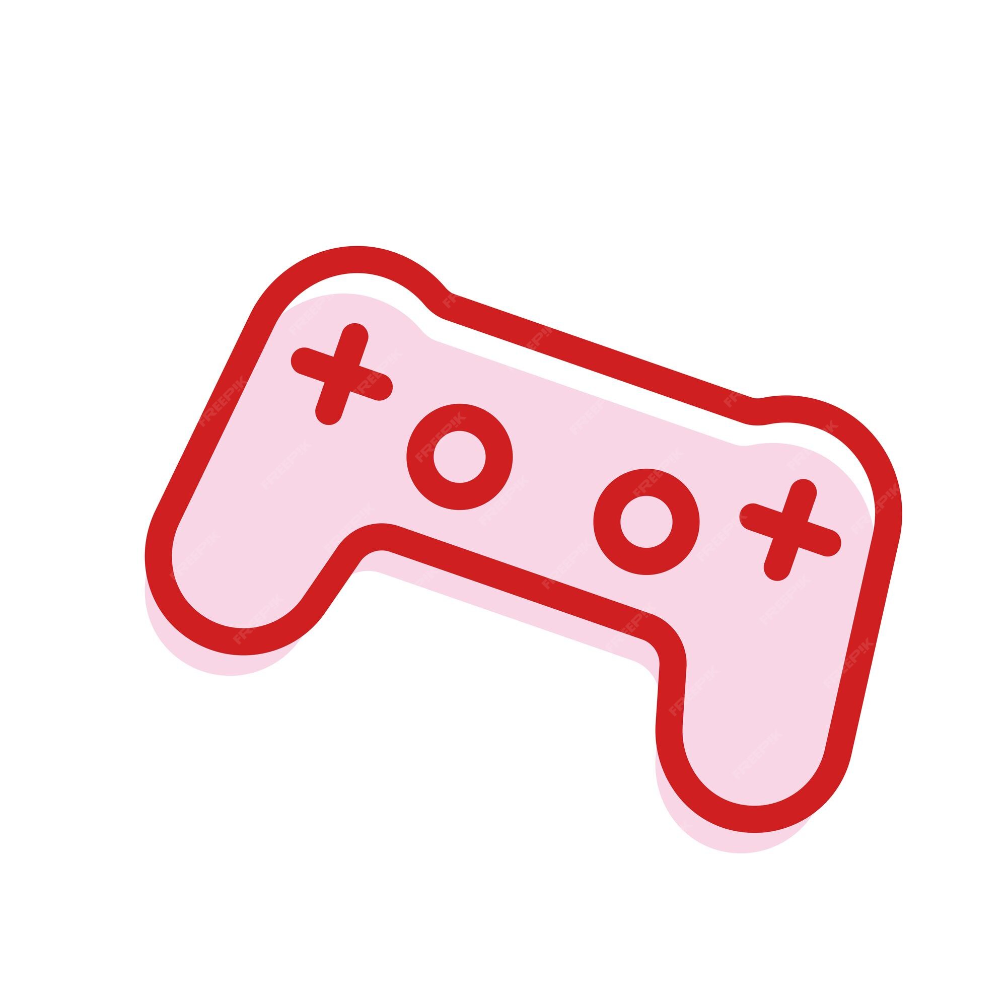Un controlador de juego rosa con un signo más en la parte inferior