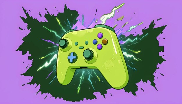 un controlador de juego verde