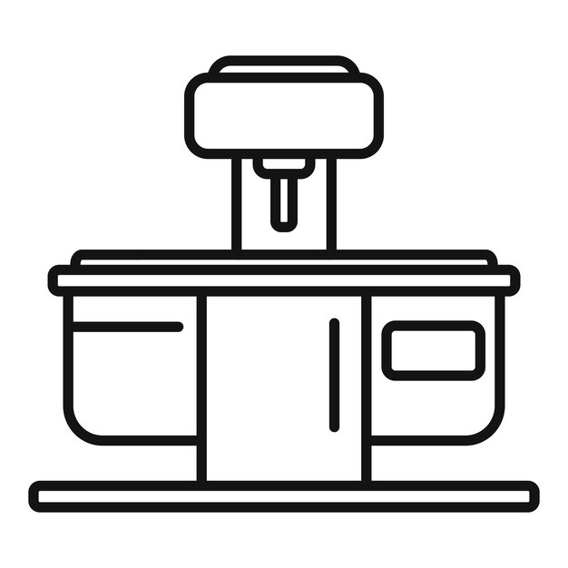 El controlador del molino de perforación del vector de contorno del icono de la máquina de control cnc
