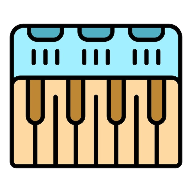 Vector el controlador del sintetizador es el icono del contorno vectorial de la música dj el color plano del instrumento de audio