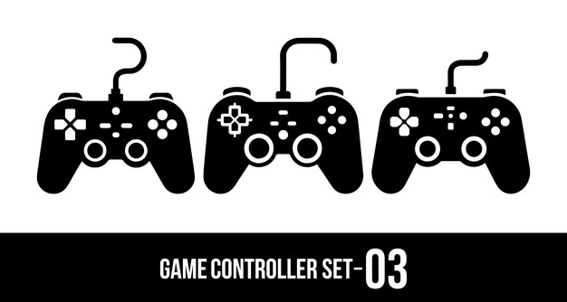 El controlador de videojuegos es un conjunto vectorial de silueta.