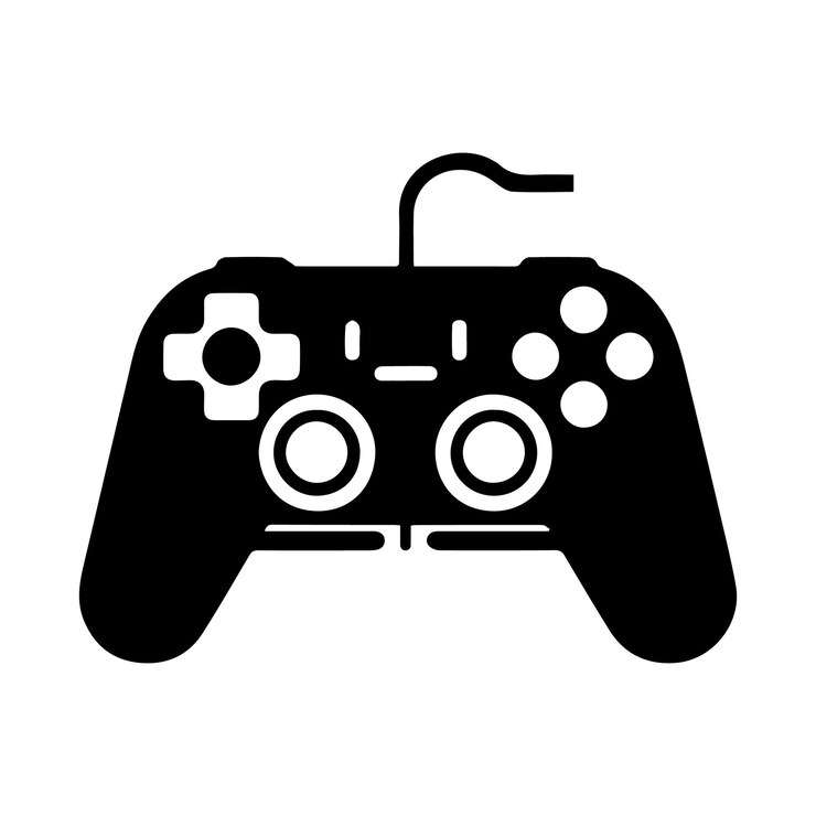 Controlador de videojuegos vectorial de silueta moderno