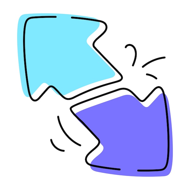 Controles del cursor Icono dibujado a mano