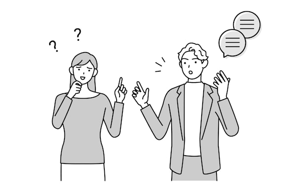 Conversación en inglés mujer japonesa que no puede entender la pronunciación en inglés de hombre blanco