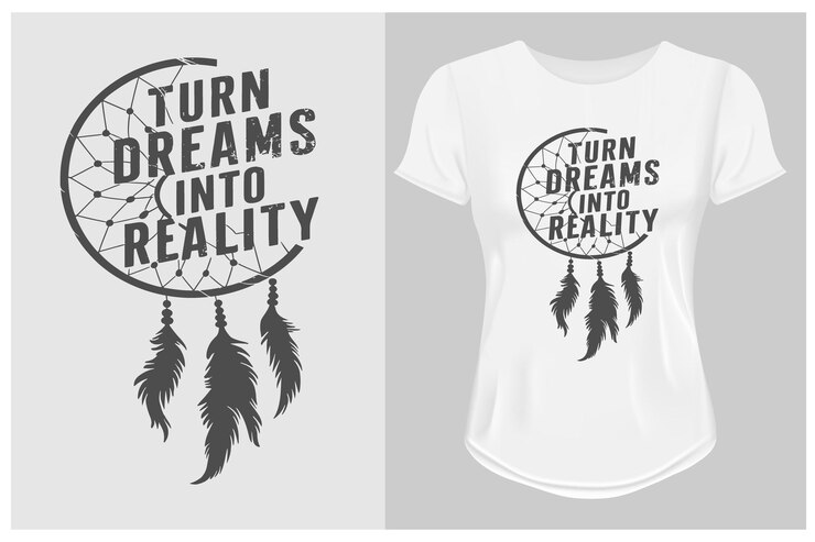 Vector convertir los sueños en realidad diseño de camisetas motivacionales