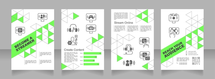 Vector conviértete en plantilla de folleto prefabricado de streamer