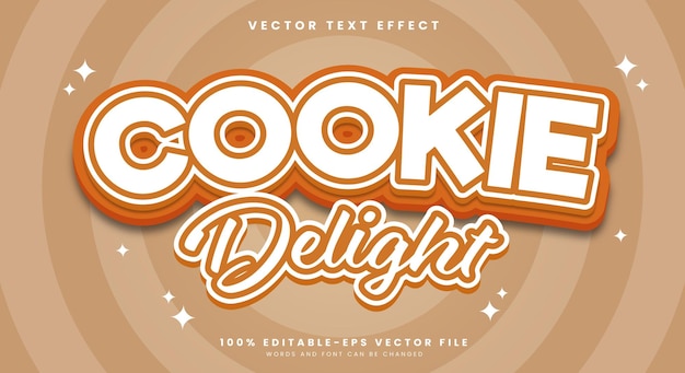 Cookie Delight plantilla de efecto de texto editable de estilo premium
