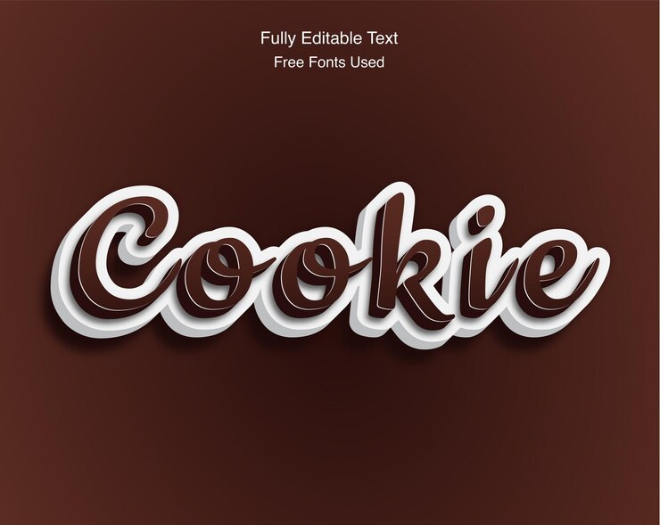 Vector cookie texto 3d totalmente editable