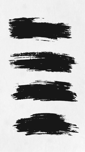 Cool abstract black brush stroke set (conjunto de pinceladas negras y abstractas)