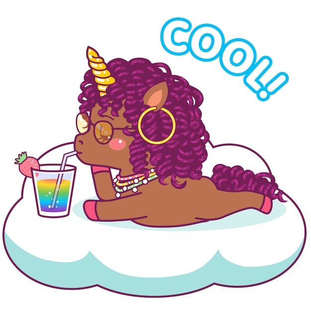 Cool afro unicornio