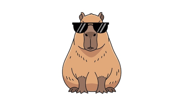 Cool Capybara Wearing Sunglasses