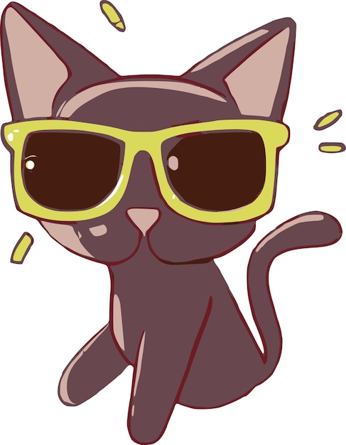 Cool cat con gafas de sol anime