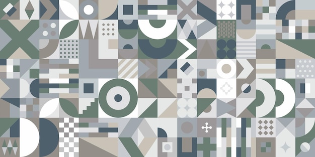 Cool Creative Seamless Colorful Abstract Vector Bauhaus Patrón geométrico Diseño de fondo