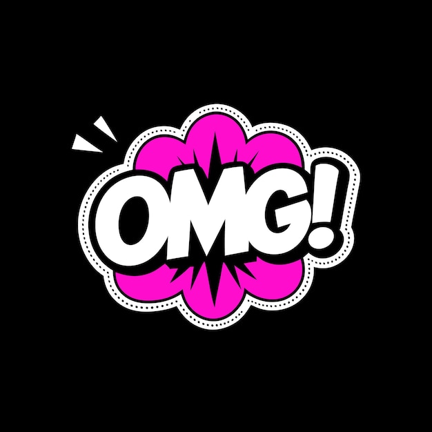 Cool divertida ilustración vectorial de tipografía omg