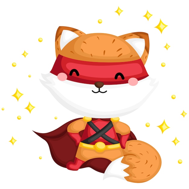 Vector cool fox superhero