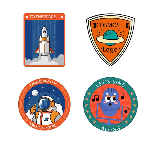 Cool Hand Drawn Groovy Retro Stickers Set Trendy Y2k Smile Patches Diseño vectorial Pop Art Impresión de laboratorio