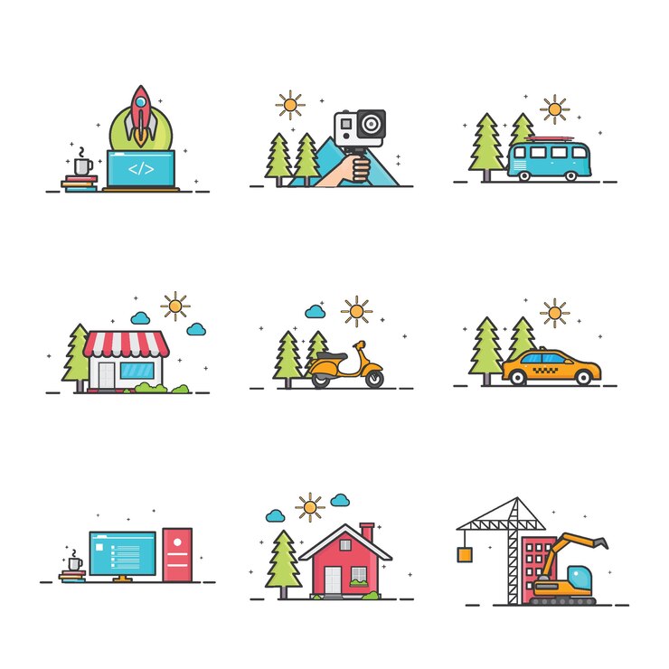 cool iconos de actividades diarias