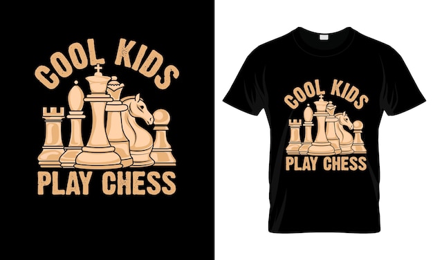 Cool Kids juega al ajedrez colorido diseño gráfico de camiseta de ajedrez